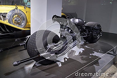 Black 2008 Batpod motorcycle Editorial Stock Photo